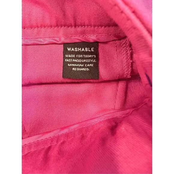 Larry Levine Slim Ankle Pants Sz. 8 Fuchsia Set In Waist Spring Stretch - Picture 5 of 6